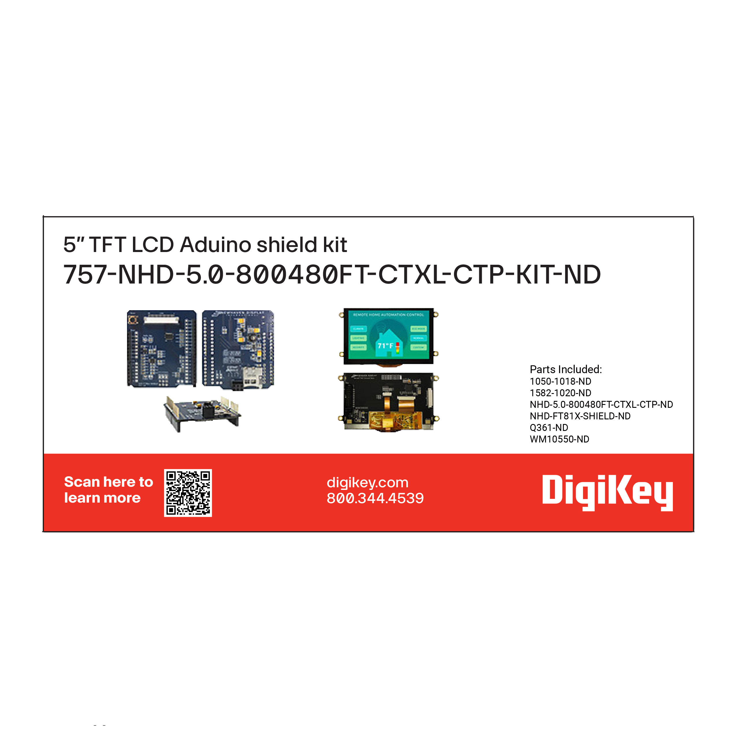 DigiKey Kit (VA) NHD-7.0CTP-CAPE-N-KIT electronic component
