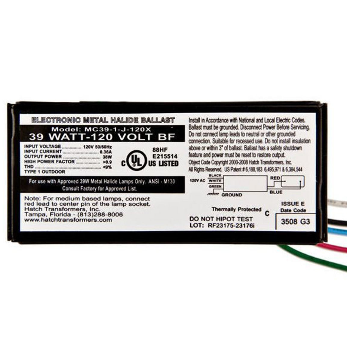 Hatch Lighting MC39-1J-120X electronic component