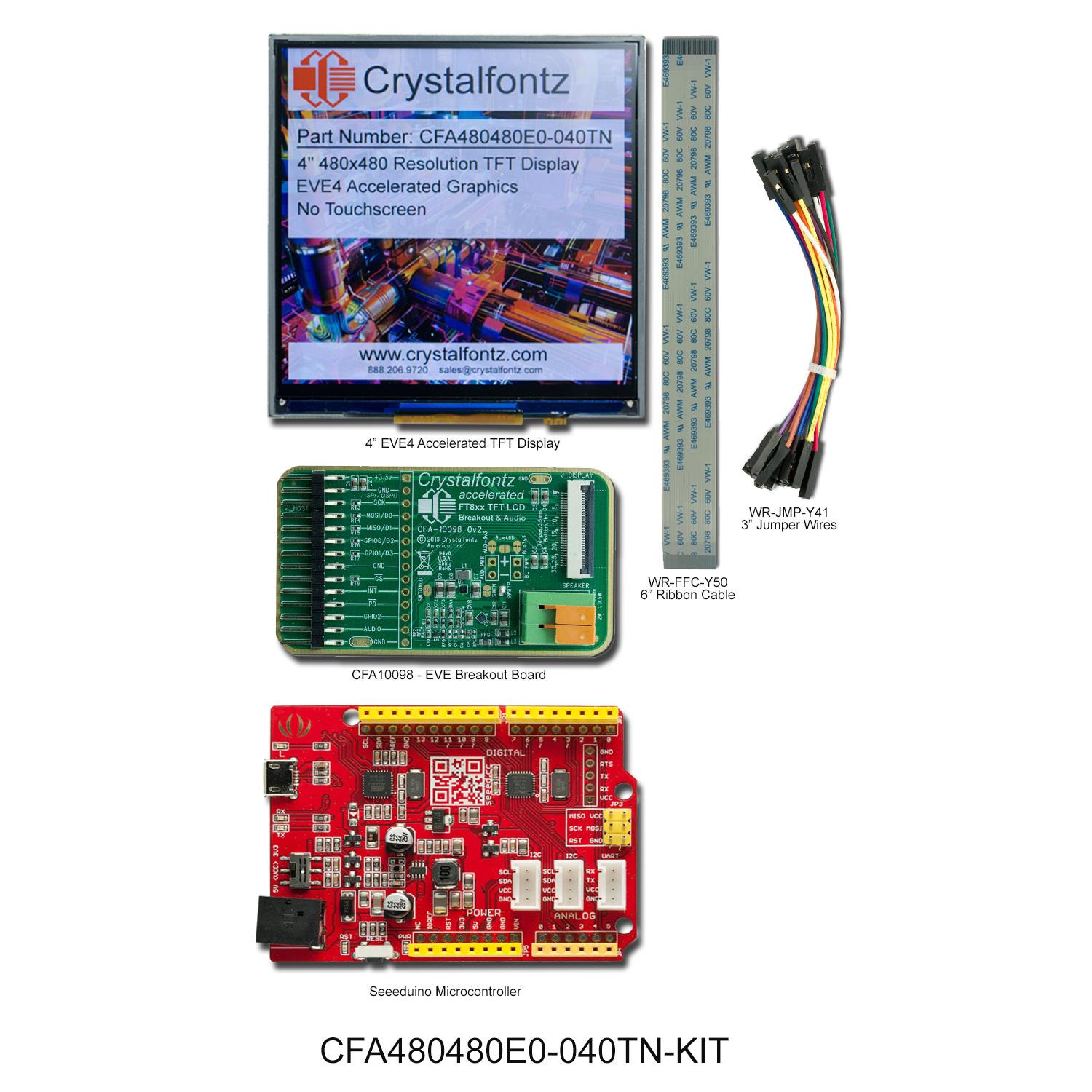 Crystalfontz CFA480480E0-040TN-KIT electronic component