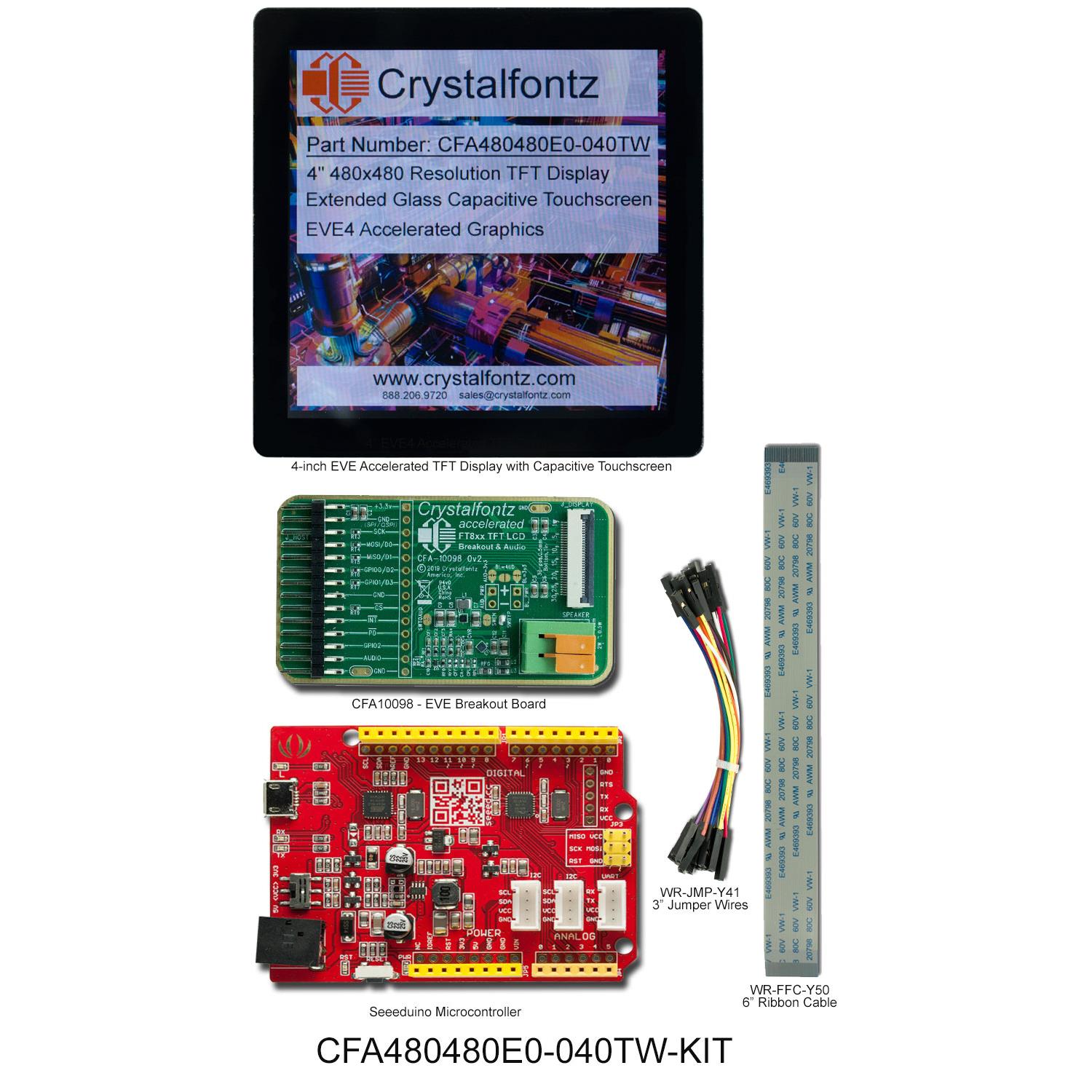 Crystalfontz CFA480480E0-040TW-KIT electronic component