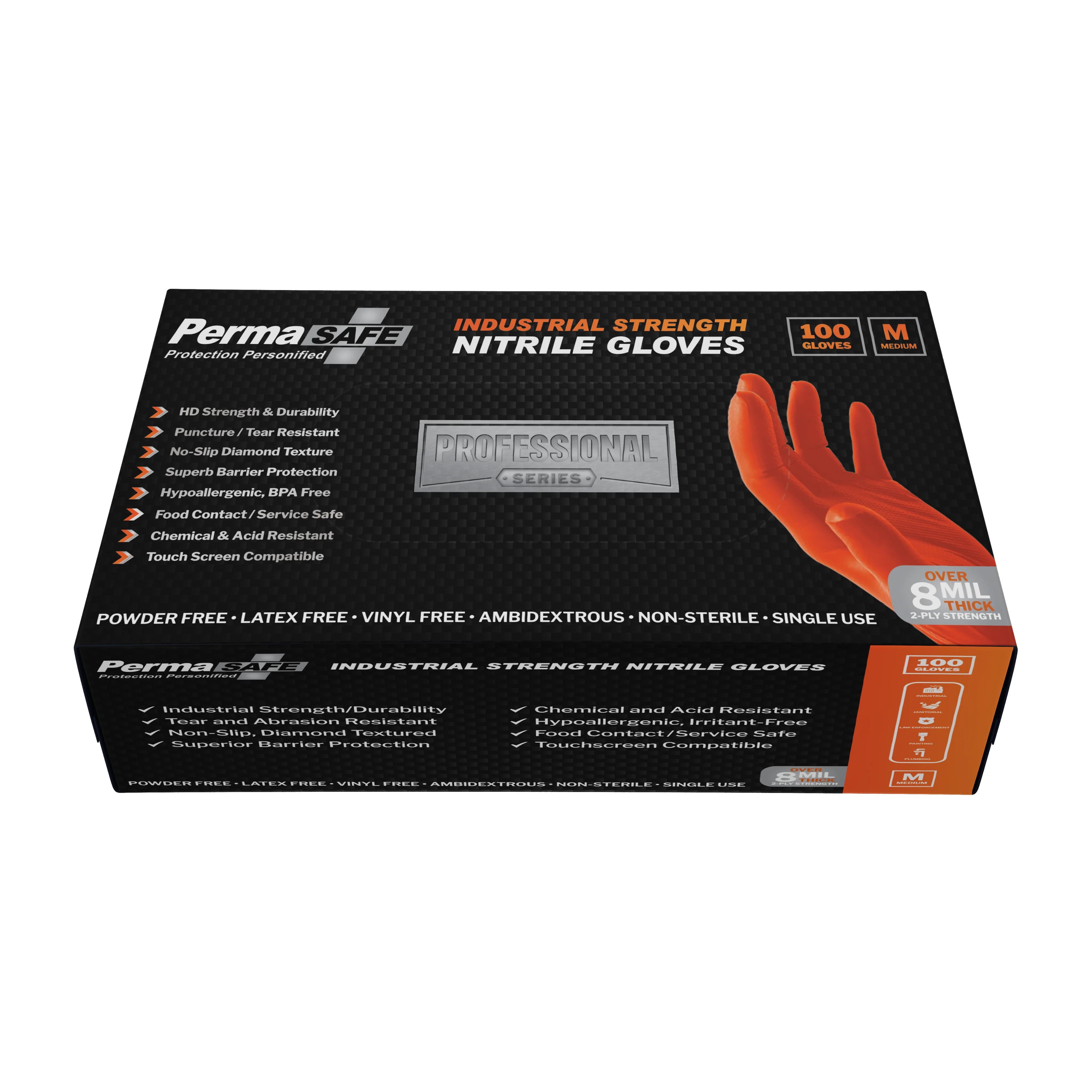 PermaSafe 8 Mil Pro Nitrile Disposable Gloves - M electronic component