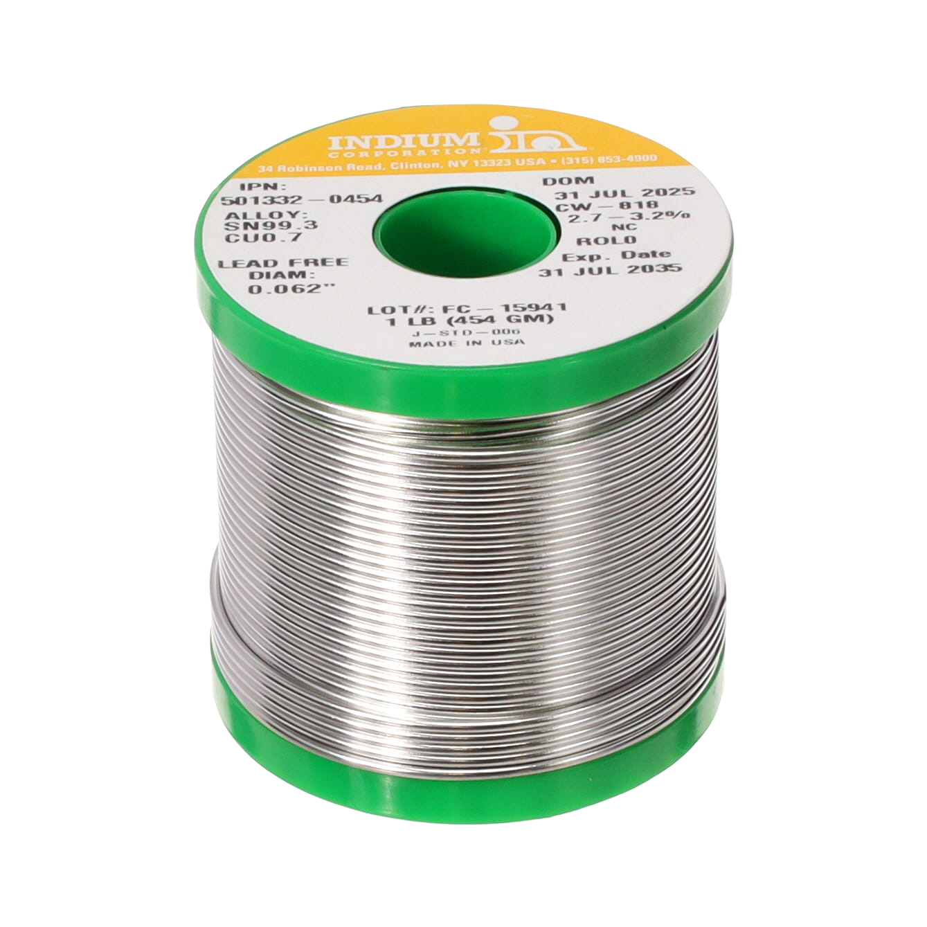 Indium Corporation of America WIREFC-501312-0454 electronic component
