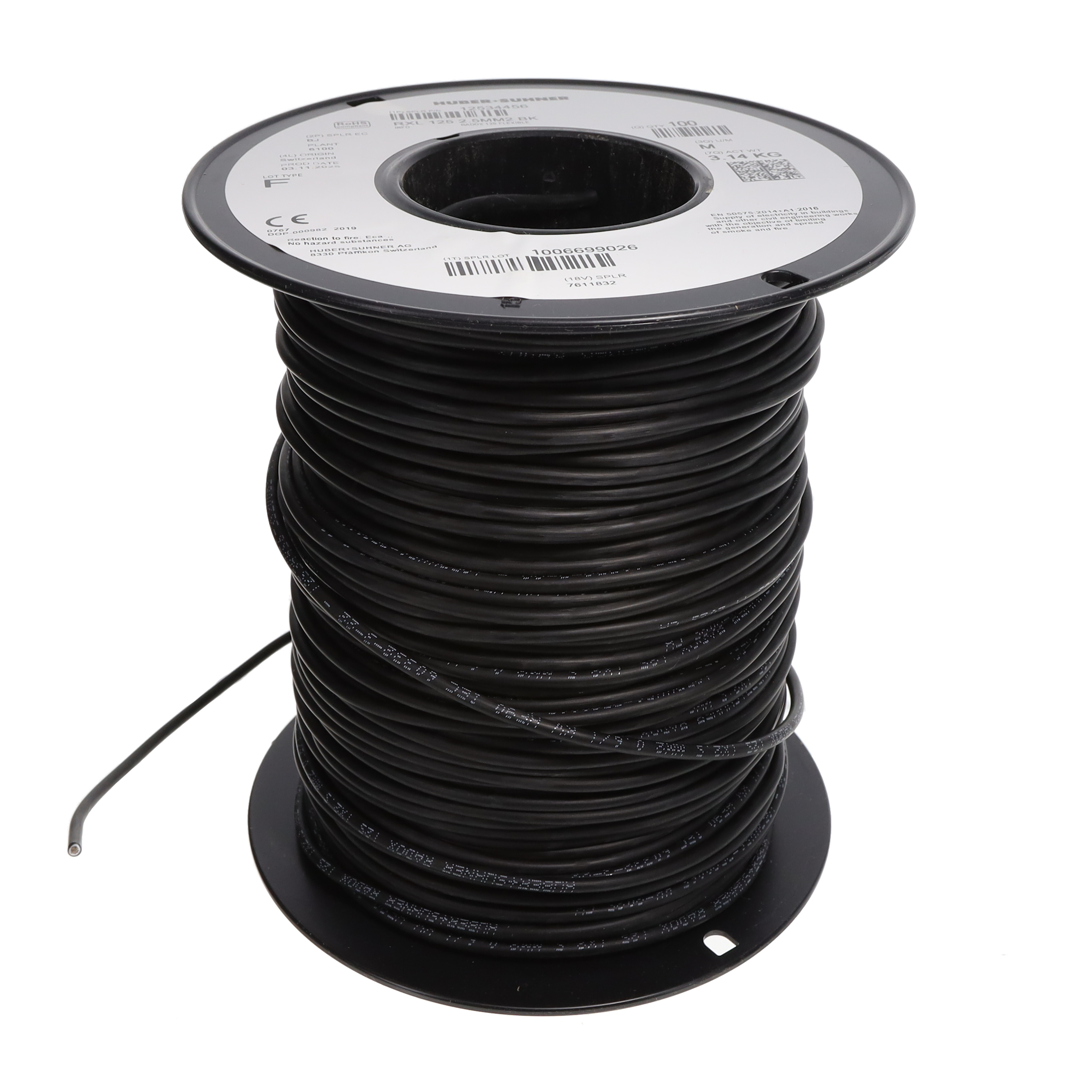 Huber+Suhner, Inc. RXL 125 2.5MM2 BK electronic component